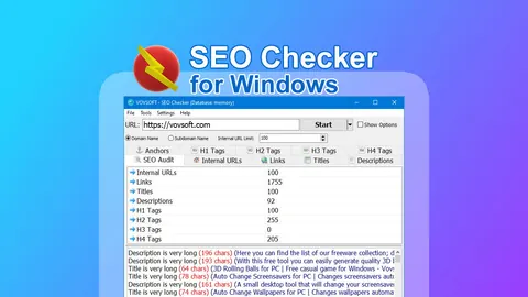 SEO Checker for Windows as it is shown on the sale page